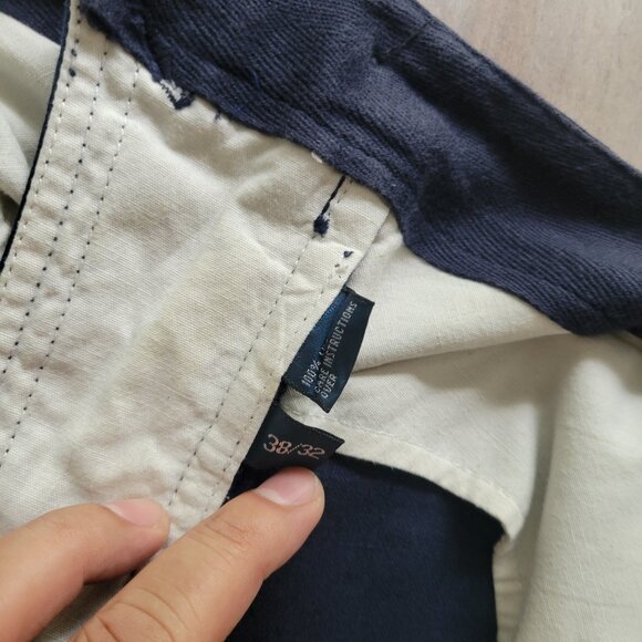 Polo Ralph Lauren Mens 100% Linen Pants Navy Blue Size 38x32 - Picture 5 of 6